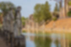 view of the lake at hadrian's villa italy