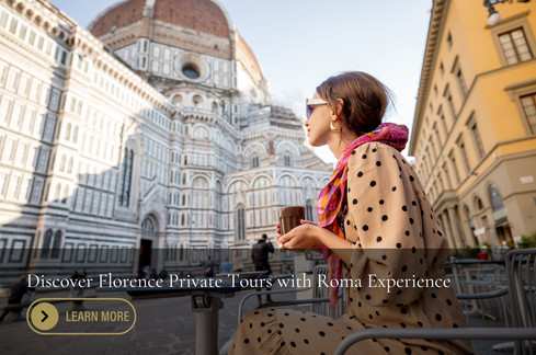 woman sitting having coffee in front of a church in florence italy