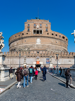 View of Castel Sant'Angelo from the Ponte Elio Bridge