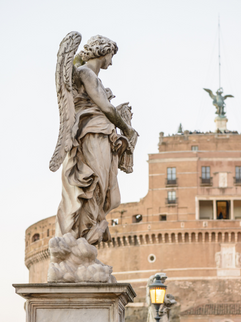Angel with the Scourge on Ponte Elio Bridge Rome Italy